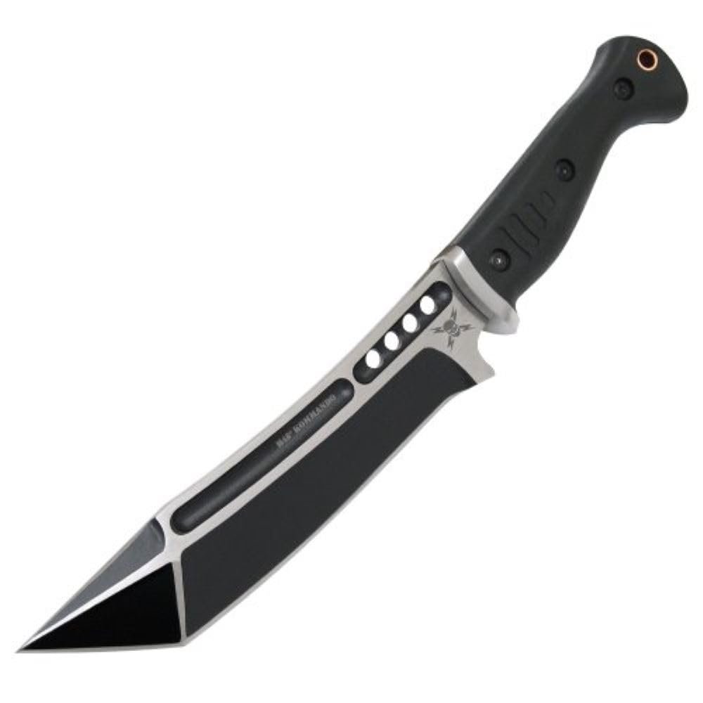 M48 Sabotage Tanto Fighter Knife  Black Oxide Coated Stainless Steel Blade, Injection Molded TPR Handle, Vortec Blade Cover - A New Age of Tanto Knife for the Modern User