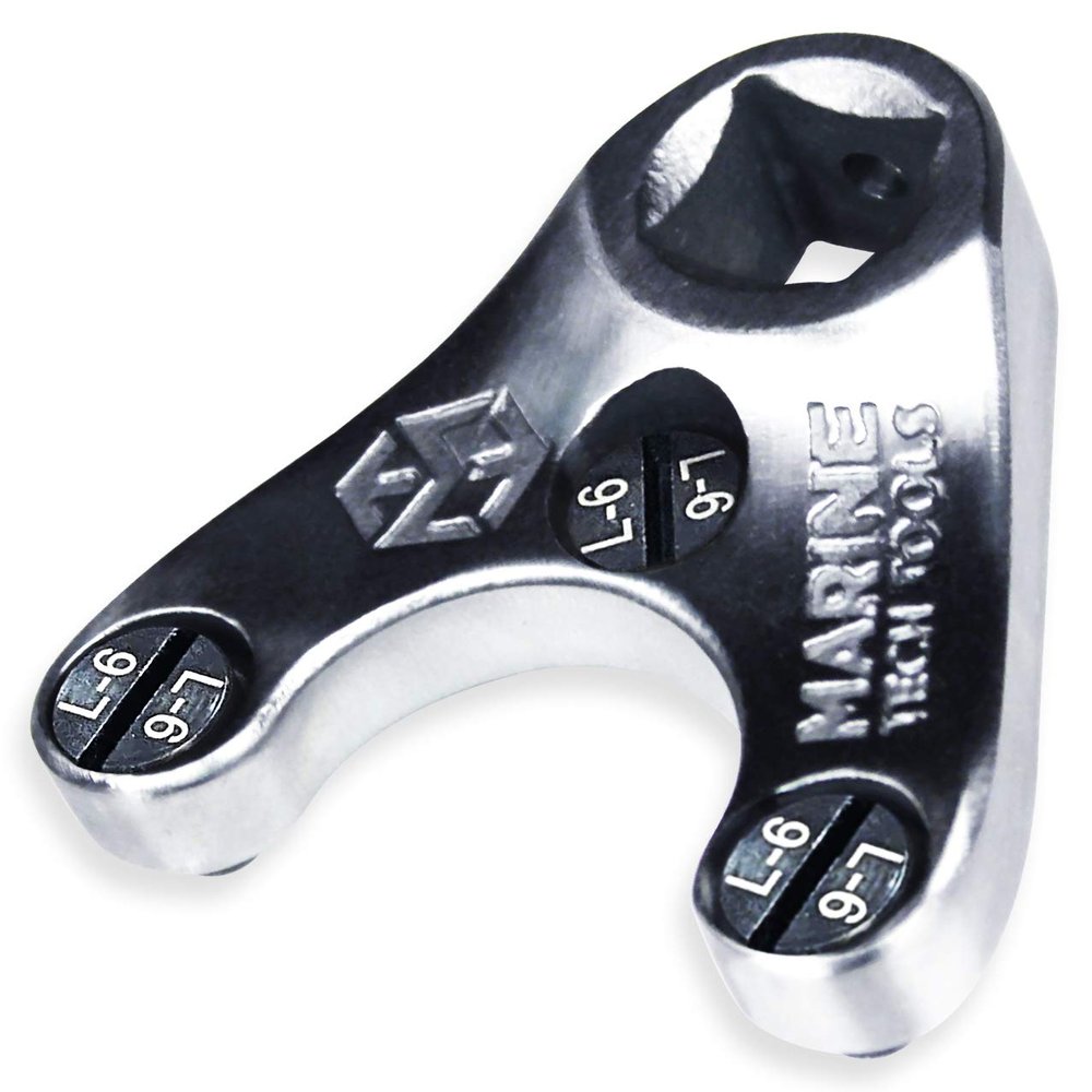 Marine Tech Tools 42mm Pin Spanner Wrench (AMT0019) with L-6 Pins, Outboard Tilt Pin Wrench, Mercury Outboard Tools, Fits on Mercury Four Stroke 40-115 Outboards