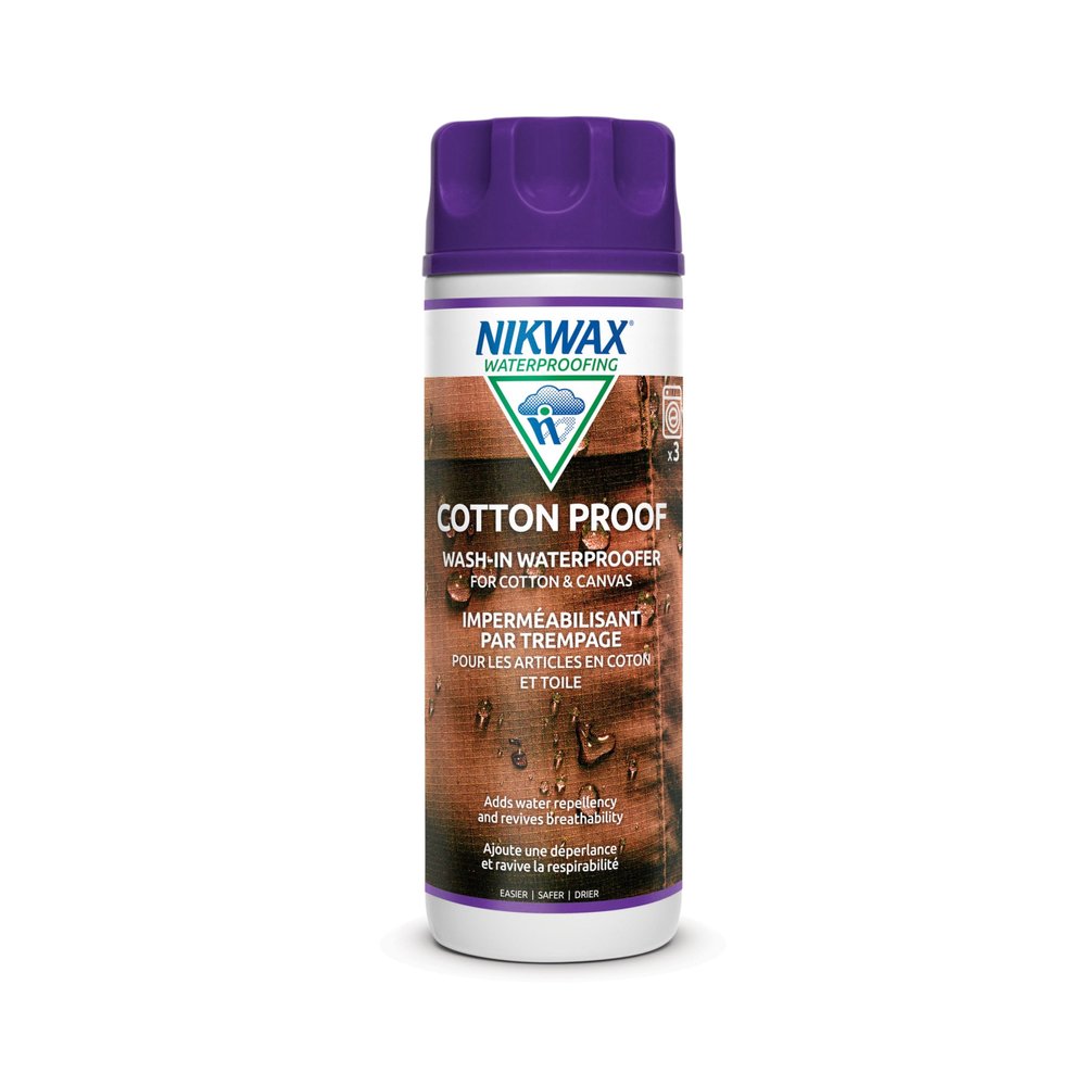 Nikwax Cotton Proof, 300ml, Waterproofing for Cotton, Polycotton, and Canvas, Adds Water Repellency, Wash-In Solution