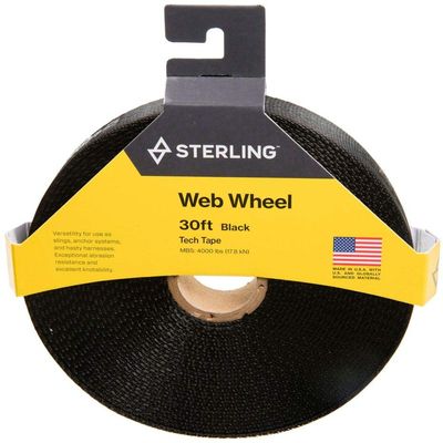 Sterling Ropes 1" Tubular Mil-Spec Webbing - Black 30ft