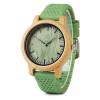 BOBO BIRD Mens Womens 44mm Big Neutral Bamboo Wooden Watch Unisex Japan Analog Quartz Green Silicone Strap Sports Casual Watches with Wood Box view 1