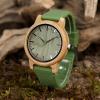 BOBO BIRD Mens Womens 44mm Big Neutral Bamboo Wooden Watch Unisex Japan Analog Quartz Green Silicone Strap Sports Casual Watches with Wood Box view 3