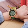 BOBO BIRD Mens Womens 44mm Big Neutral Bamboo Wooden Watch Unisex Japan Analog Quartz Green Silicone Strap Sports Casual Watches with Wood Box view 4