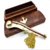 5MOONSUN5's Nautical Solid Brass & Copper Boatswain (Bosun) 5" Whistle Chain with Rosewood Box (Brass & Copper) view 1