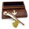 5MOONSUN5's Nautical Solid Brass & Copper Boatswain (Bosun) 5" Whistle Chain with Rosewood Box (Brass & Copper) view 3