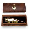 5MOONSUN5's Nautical Solid Brass & Copper Boatswain (Bosun) 5" Whistle Chain with Rosewood Box (Brass & Copper) view 4
