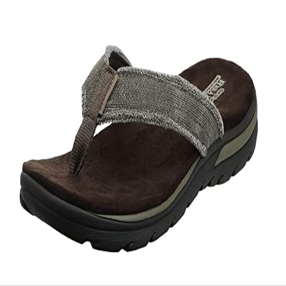 Skechers Men's Bosnia Flip-Flop, Chocolate, 7