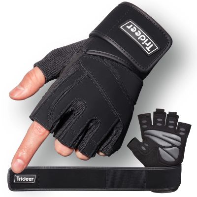 Trideer Weight Lifting Gloves for Women Men with Wrist Support, Workout Gloves Women Full Palm Protection for Gym Training, Fitness, Weightlifting & Pull Ups