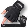 Trideer Workout Gloves for Men, Weight Lifting Gloves with Wrist Wrap Support, Full Palm Protection & Extra Grips for Weightlifting, Exercise, Cross Training, Fitness, Pull-up view 1