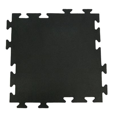 Rubber-Cal Armor-Lock (Fitness) Interlocking Rubber Tiles - 3/8 x 20 x 20 inch - Pack of 6 Solid Rubber Tiles, 16.5 Square Feet Coverage - Black Gym Mats
