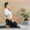 Mudra Crafts Black Foldable Meditation Chair - Yoga Zen Meditation Bench Kneeling Stool - Wooden Meditation Stool with Cushion - Prayer Kneeler Seiza Meditation Seat view 2