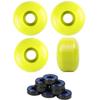 52mm Blank Skateboard Wheels + ABEC 7 Bearings Spacers (Yellow) view 1
