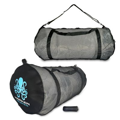 Kraken Aquatics Mesh Dive Duffle Bag with Shoulder Strap | for Scuba Diving, Snorkeling, Spearfishing, Freediving, Swimming, Beach and Sports Equipment | Large