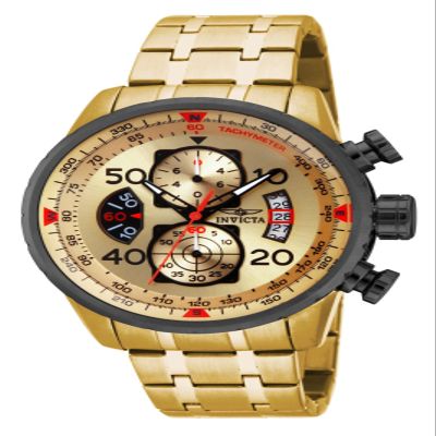 Invicta Men's 17205 AVIATOR Analog Display Japanese Quartz Gold Watch