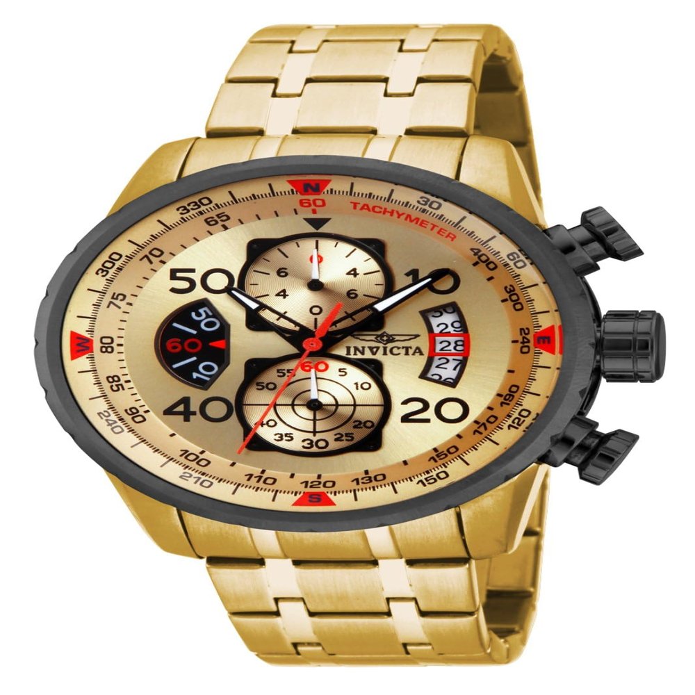 Invicta Men's 17205 AVIATOR Analog Display Japanese Quartz Gold Watch