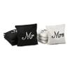 GoSports Wedding Theme Cornhole Bag Set - Includes 4 Black Mr Bags and 4 White Mrs Bags view 1