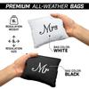 GoSports Wedding Theme Cornhole Bag Set - Includes 4 Black Mr Bags and 4 White Mrs Bags view 4