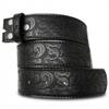 BC Belts Western Leather Belt Strap - 1.5 Wide Embossed Scrollwork for Men & Women Cowboy/Cowgirl (Black-M) view 1