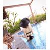 Women Girls Large Brimmed Garden Beach Big Summer Sun Hat Swimming Garden Beach Straw Hat for Holiday Traveling Black view 3
