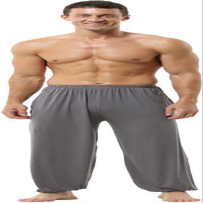 HOEREV Men's Super Soft Modal Spandex Harem Yoga/ Pilates Pants,Darkgrey,Medium