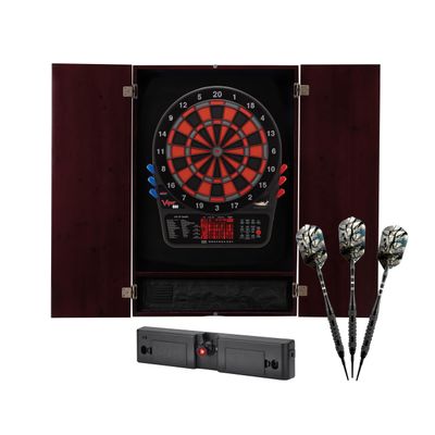 Viper Metropolitan Solid Wood Cabinet & Electronic Dartboard Play-Ready Bundle