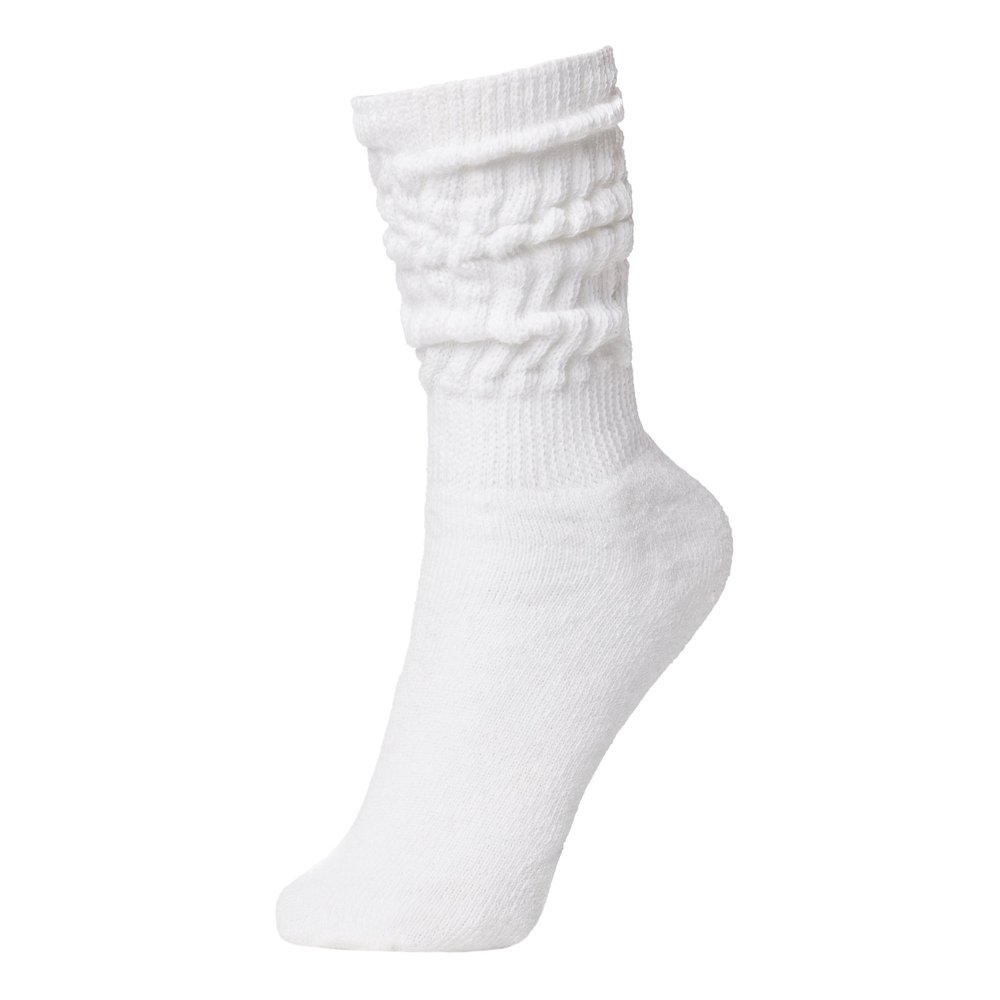 BRUBAKER Womens or Mens Fitness Workout Slouch Socks Gym White EU 39-42 / US 7.5-10