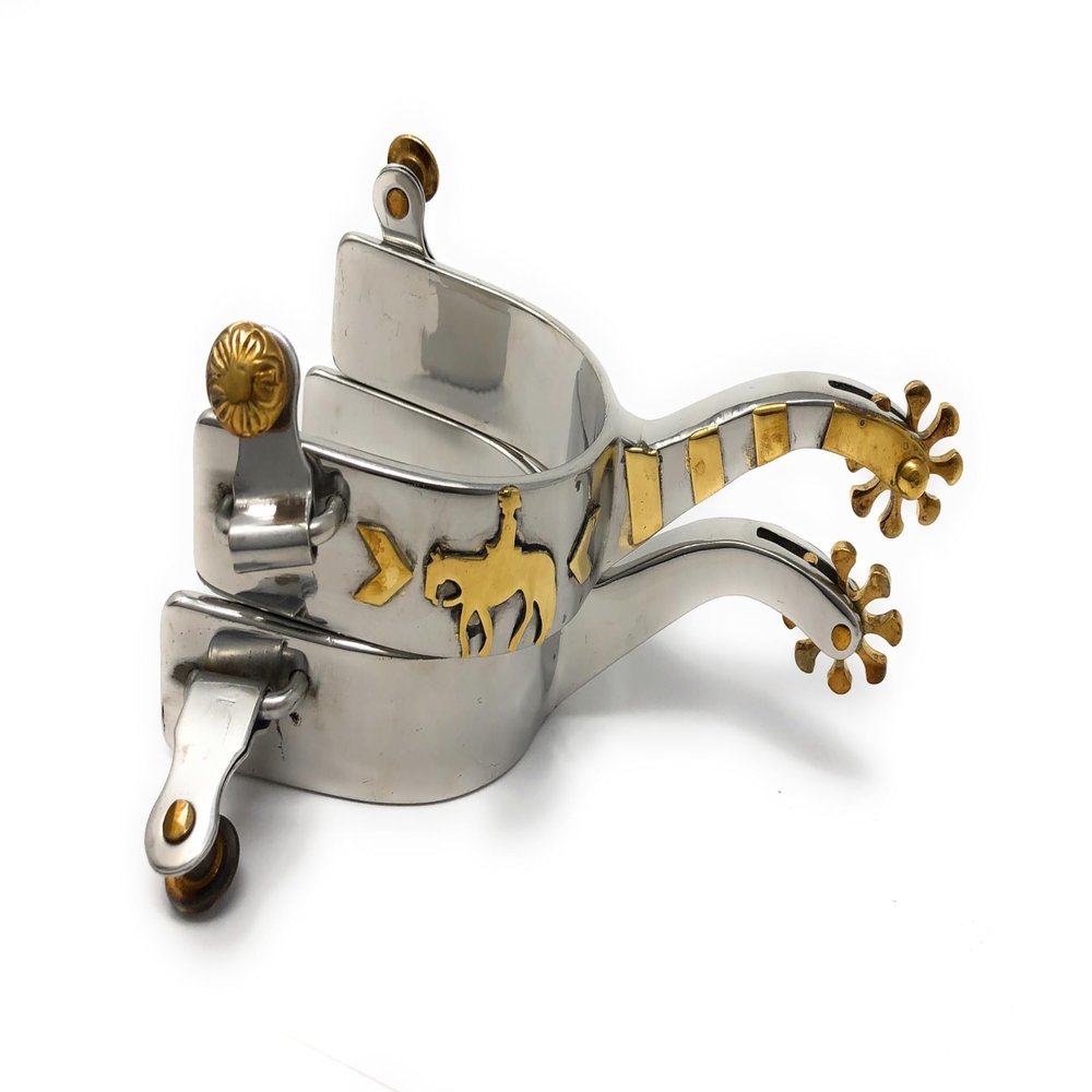 AJ Tack Stainless Steel Offset Pleasure Horse Spurs - Mens