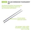 Champion Sports Tournament Horseshoe Set: Classic Outdoor Lawn Game includes Two Chrome & Two Brass Plated Professional Horseshoes with Solid Steel Stakes & Carrying Case view 2
