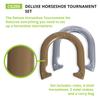Champion Sports Tournament Horseshoe Set: Classic Outdoor Lawn Game includes Two Chrome & Two Brass Plated Professional Horseshoes with Solid Steel Stakes & Carrying Case view 3