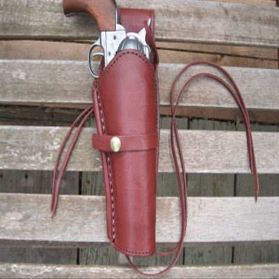 Country Western USA Burgundy Right Handed Smooth Leather Gun Holster