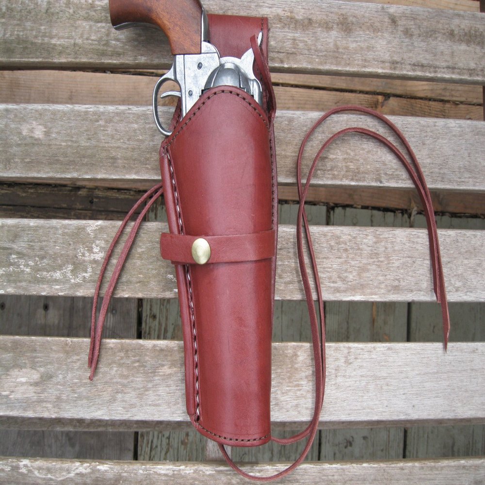 Country Western USA Burgundy Right Handed Smooth Leather Gun Holster