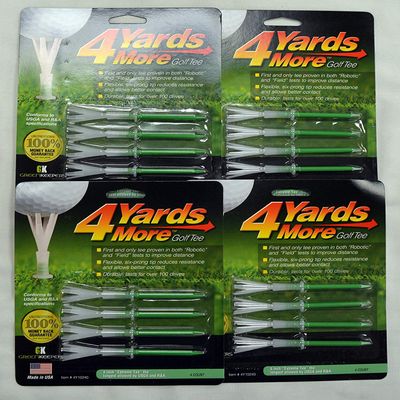 4 Yards More Golf Tees 4" - Green - 4 Packs of 4 - (11926)