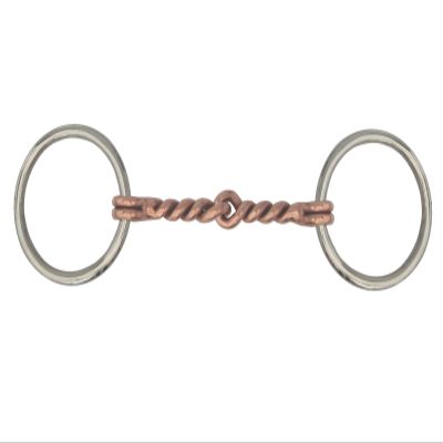 AJ Tack Loose Ring Sweet Iron Twisted Copper Snaffle Bit - Mini/Pony 3 3/4"