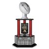 TrophySmack Fantasy Football Trophy - 19-Year Perpetual  26 Customizable Championship Award with Free Engravings (Silver Football | Red Metal Columns) view 1