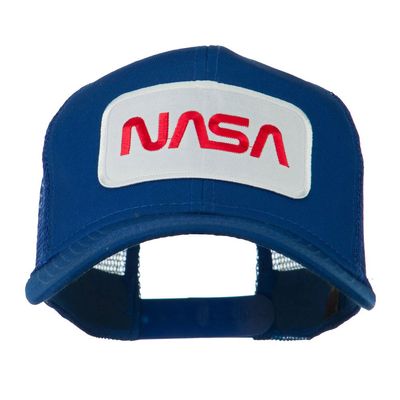 NASA Logo Embroidered Patched Mesh Back Cap - Royal OSFM