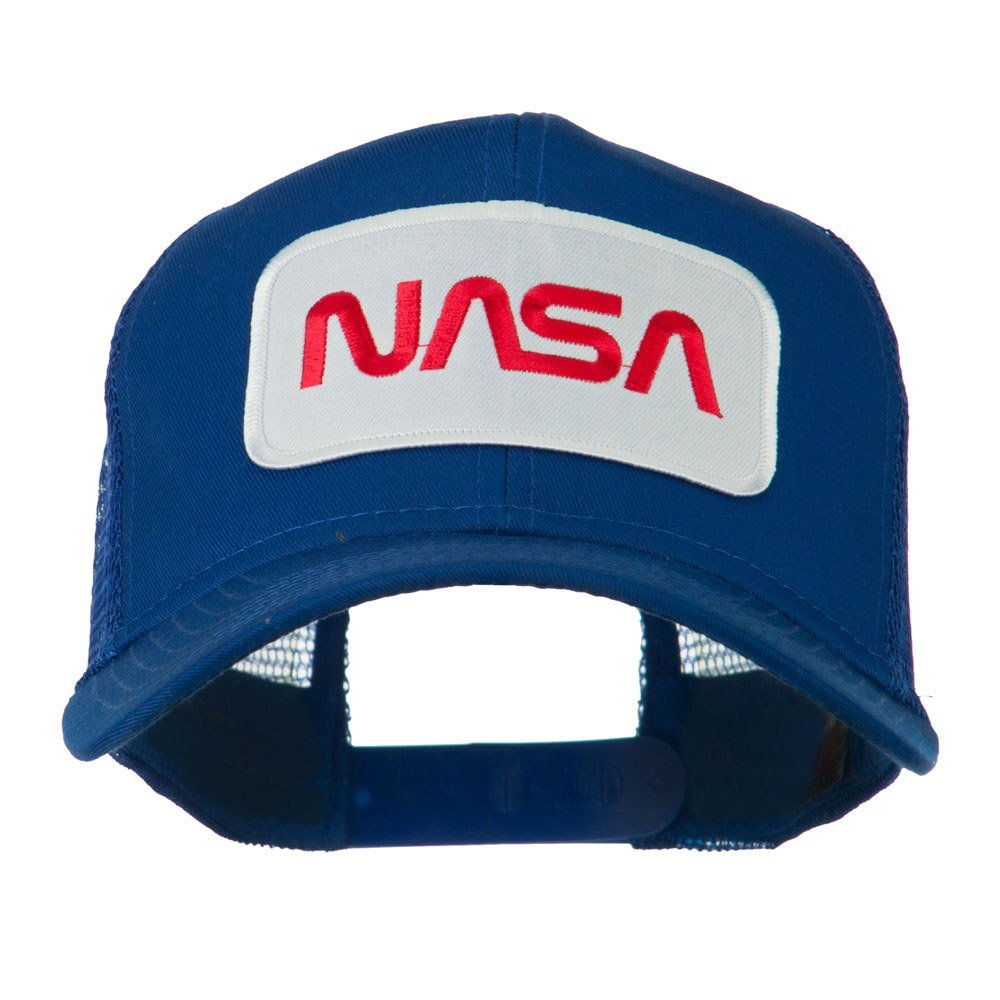 NASA Logo Embroidered Patched Mesh Back Cap - Royal OSFM