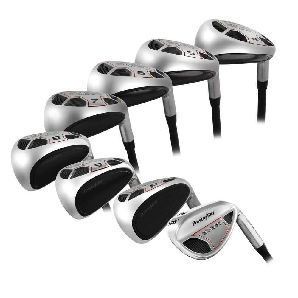 Powerbilt Golf EX-550 Hybrid Iron Set, Men's Right Handed 4-SW (8 Clubs), Senior Flex Graphite