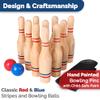 STERLING Sports Premium Wooden Lawn Bowling Skittles Set 11" Pins with Carrying Mesh Bag - 10 Heavy Solid Wooden Pins and 2 Balls - for Indoors and Outdoors view 3
