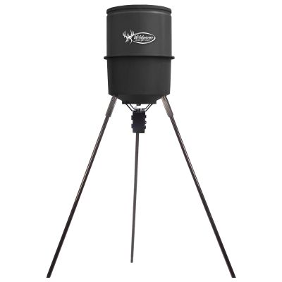 WILDGAME INNOVATIONS Quick-Set 270 lb Game Feeder with Digital Timer | Durable Tripod Corn/Pellet Hunting Feeder with 1-4 Available Feed Times & 30-feet Radius