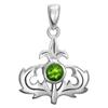 Moonlight Mysteries Sterling Silver Scottish Thistle Pendant with Natural Green Peridot Gemstone view 1
