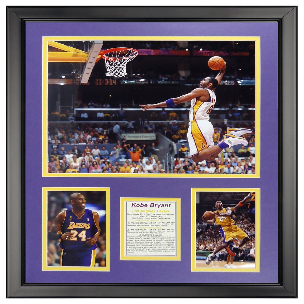 Legends Never Die Kobe Bryant - Dunk Framed Photo Collage, 16" x 20" Black
