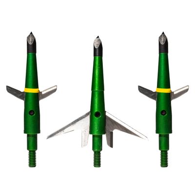Swhacker #207 Broadheads, 100 Grain, 2.0 Cut, Green, 3-Pack | 2-Blade Hunting Broadheads with Practice-Ready Accuracy