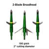 Swhacker #207 Broadheads, 100 Grain, 2.0 Cut, Green, 3-Pack | 2-Blade Hunting Broadheads with Practice-Ready Accuracy view 2