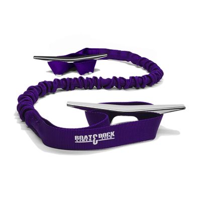 Boat Lines & Dock Ties Boat Dock Tie Bungee Cord, Double 9-Inch Loop Ends, Made in USA, Pack of 2 (Purple, 36 inch)