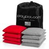 Play Platoon Weather Resistant Cornhole Bags - Set of 8 Regulation Size - Red & Gray - Durable Duck Cloth for Tossing Game, Includes Tote Bag view 1