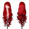 Rbenxia Curly Cosplay Wig Long Hair Heat Resistant Spiral Costume Wigs Anime Fashion Wavy Curly Cosplay Daily Party for Adult Red 32" 80cm view 2