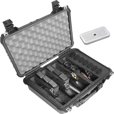 Case Club 4 Pistol and 20 Magazine Pre-Cut Heavy Duty Waterproof Case with Included Silica Gel Canister to Help Prevent Gun Rust (Upgraded Gen-2)
