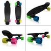 Skatro - Mini Cruiser Skateboard. 22x6inch Retro Style Plastic Board Comes Complete. Model: Black Rainbow view 3