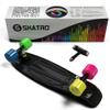 Skatro - Mini Cruiser Skateboard. 22x6inch Retro Style Plastic Board Comes Complete. Model: Black Rainbow view 4