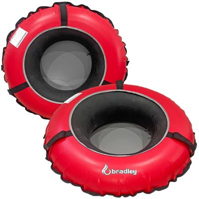 Pack of Two Bradley Heavy Duty Tubes for Floating The River; Whitewater Water Tube; Rubber Inner Tube with Cover for River Floating; Linking Tandem River Tubes; River raft Tube Red